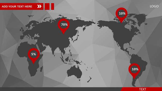 灰红配色大气PPT世界地图