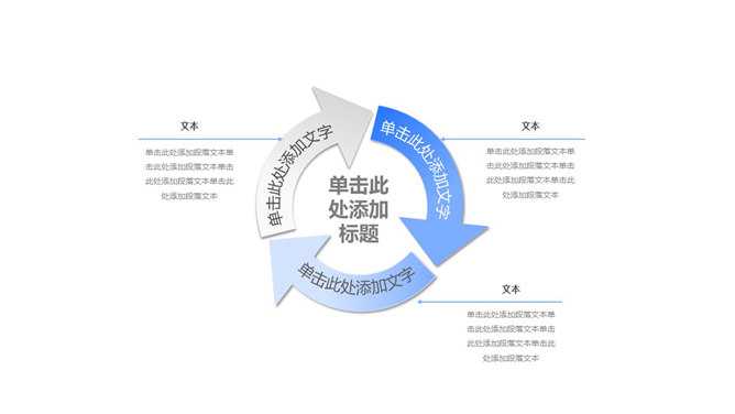 简洁三项循环关系PPT图表