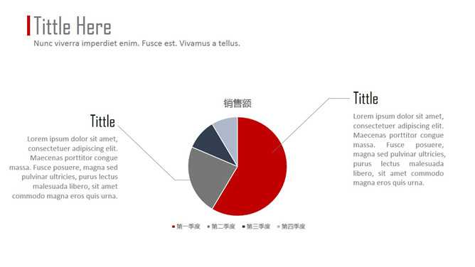 四季度销售额PPT饼图模板