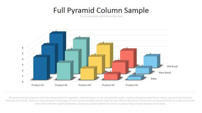 三维立体柱状图PPT素材