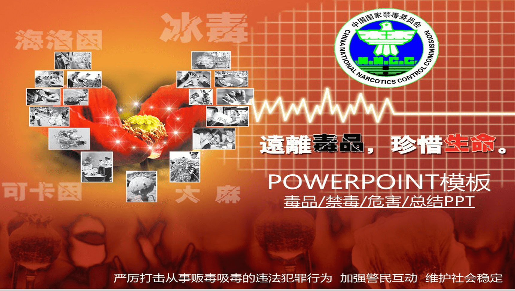 远离毒品宣传专用PPT模板