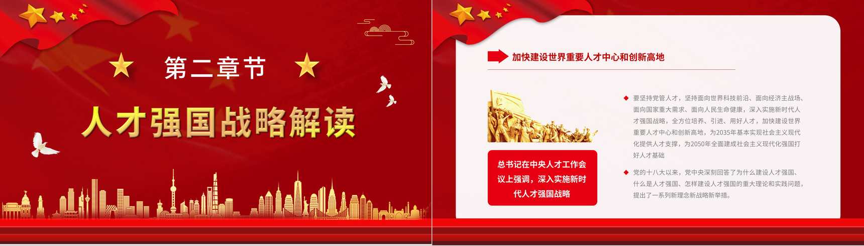 党政加快建设人才强国深入实施新时代人才强国战略学习解读党建党课PPT模板-8