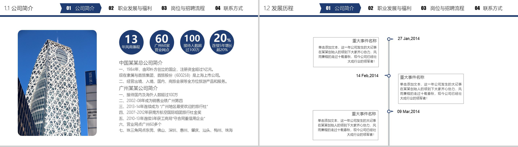 蓝色商务实用公司校园招聘企业宣传方案PPT模板-3