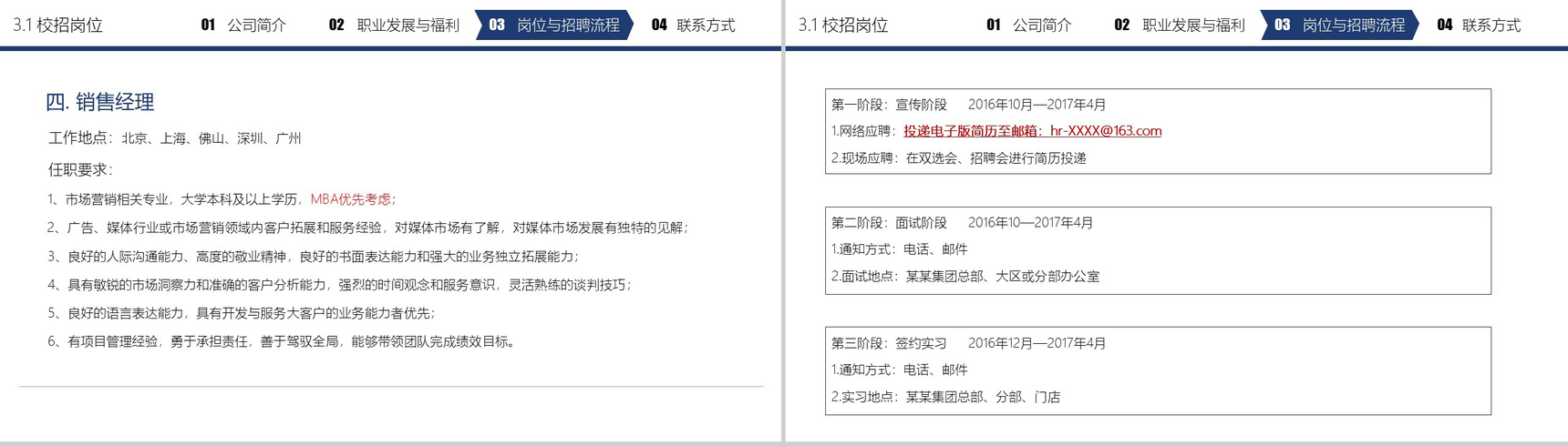 蓝色商务实用公司校园招聘企业宣传方案PPT模板-14