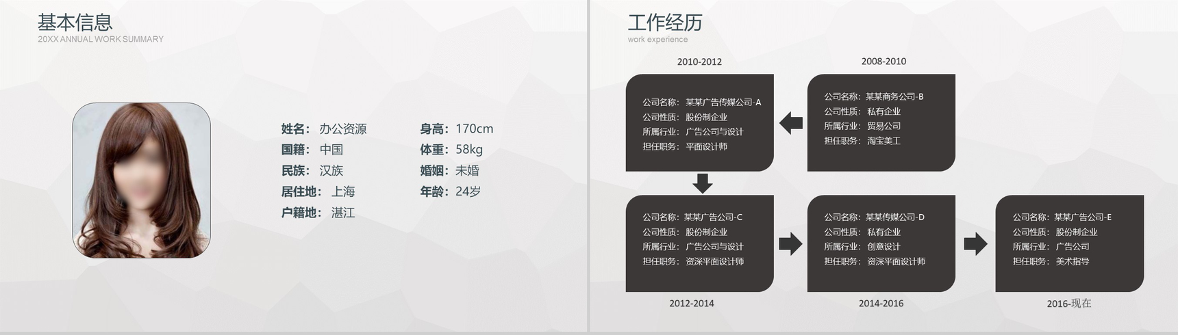 个人求职简历灰色系列PPT模板-2