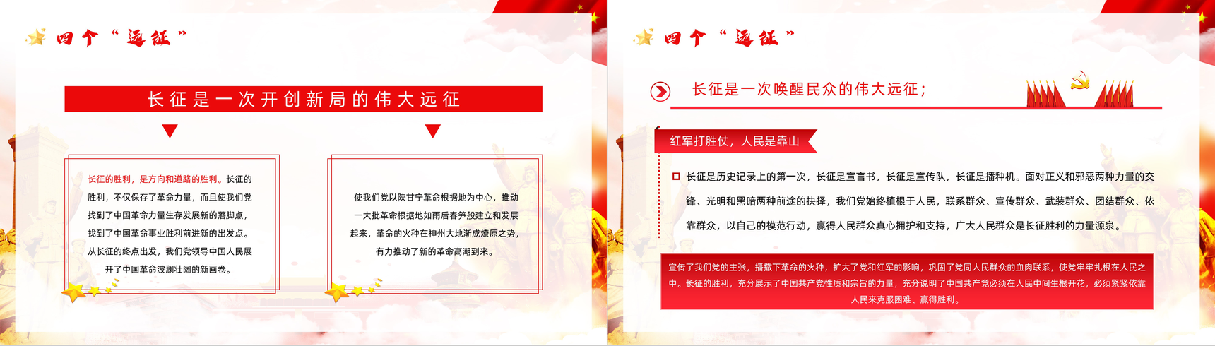 不忘初心牢记使命长征精神铭记于心纪念红军长征胜利爱国教育讲座PPT模板-6