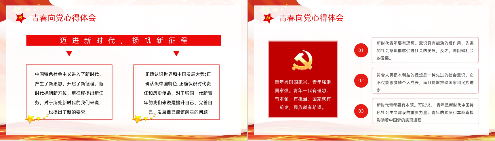 大气党政风青春向党奋斗强国基层党员干部爱党爱国知识教育培训PPT模板-8